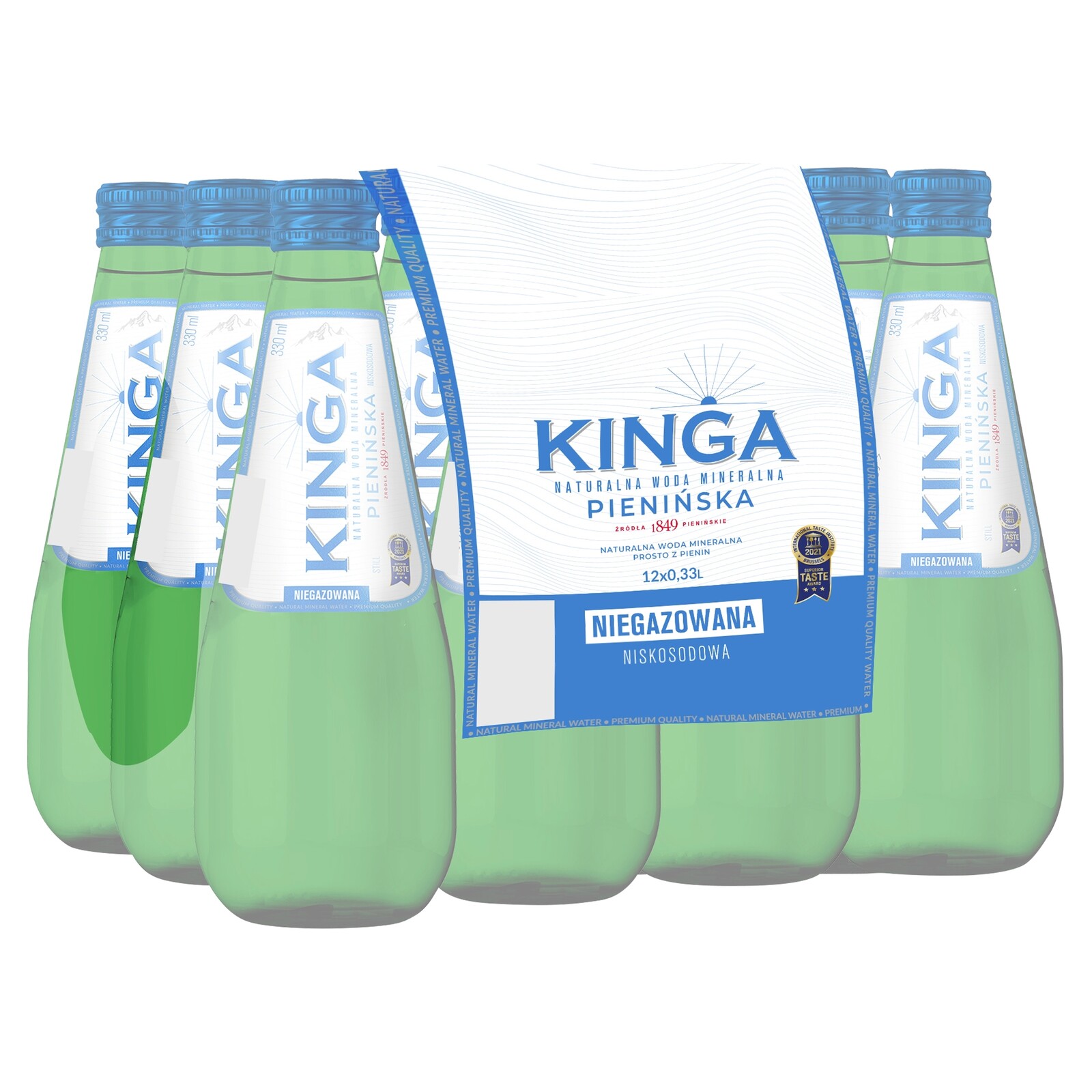 Kinga Pienińska Neperlivá minerální voda 12x330 ml skleněná láhev