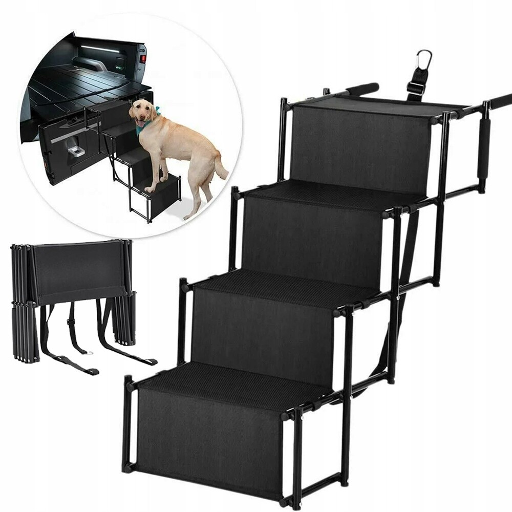 Schody Pro Psa Tkanina Oxford Lehká Do 80 Kg Podložka Plošina Do Auta 4 Stupně