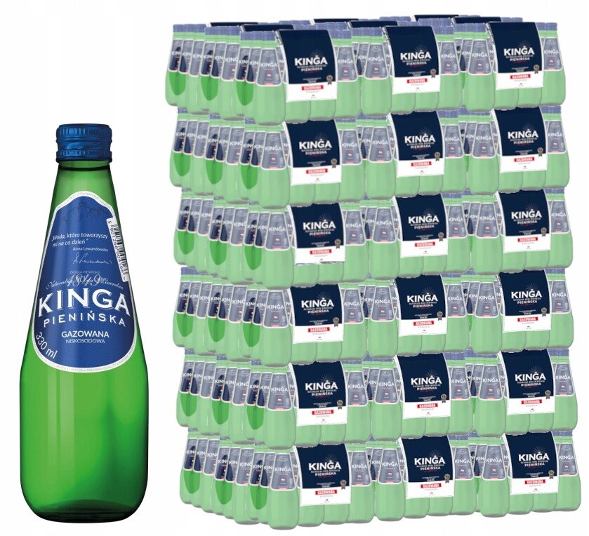 Kinga Pienińska Sycená minerální voda 12x330 ml skleněná láhev