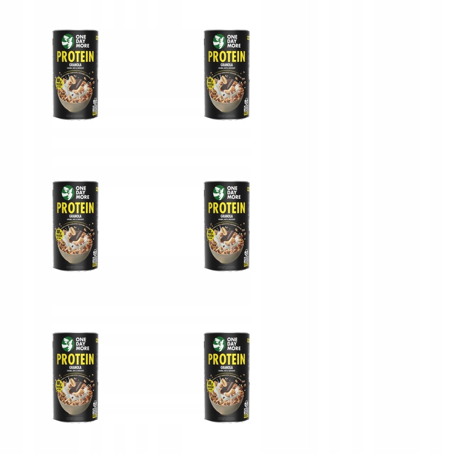 6 x 400 g Onedaymore proteinová granola s karamelovou příchutí a ořechy Karton