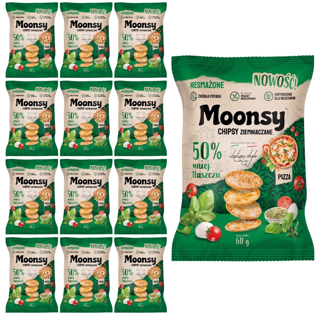 Moonsy Bramborové chipsy Pizza 60g x 12 kusů
