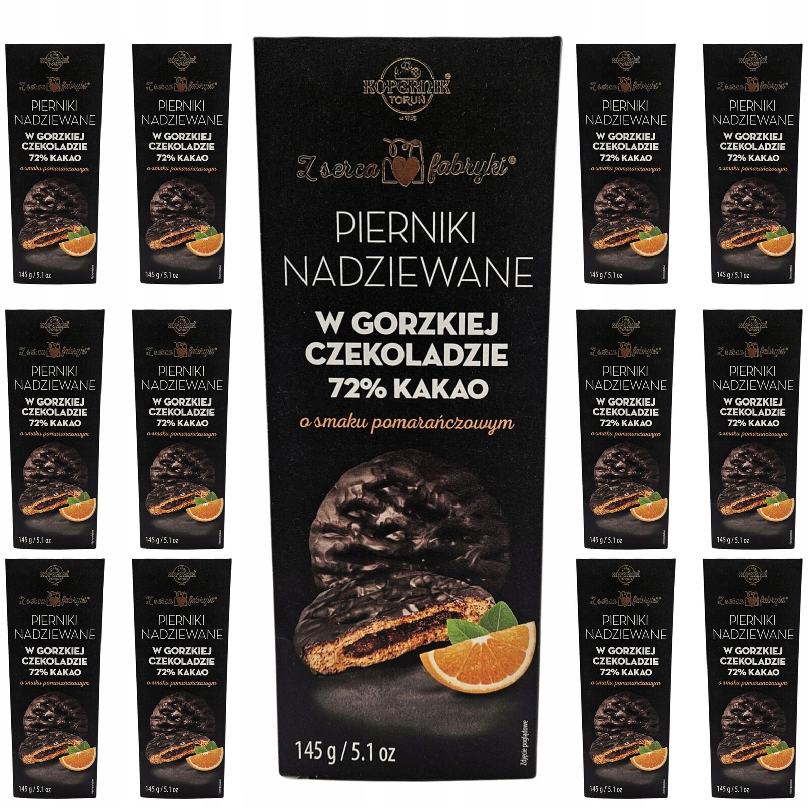 Kopernik Perníky Premium Pomara v hořké čokoládě 72% kakaa 12 x 145 g