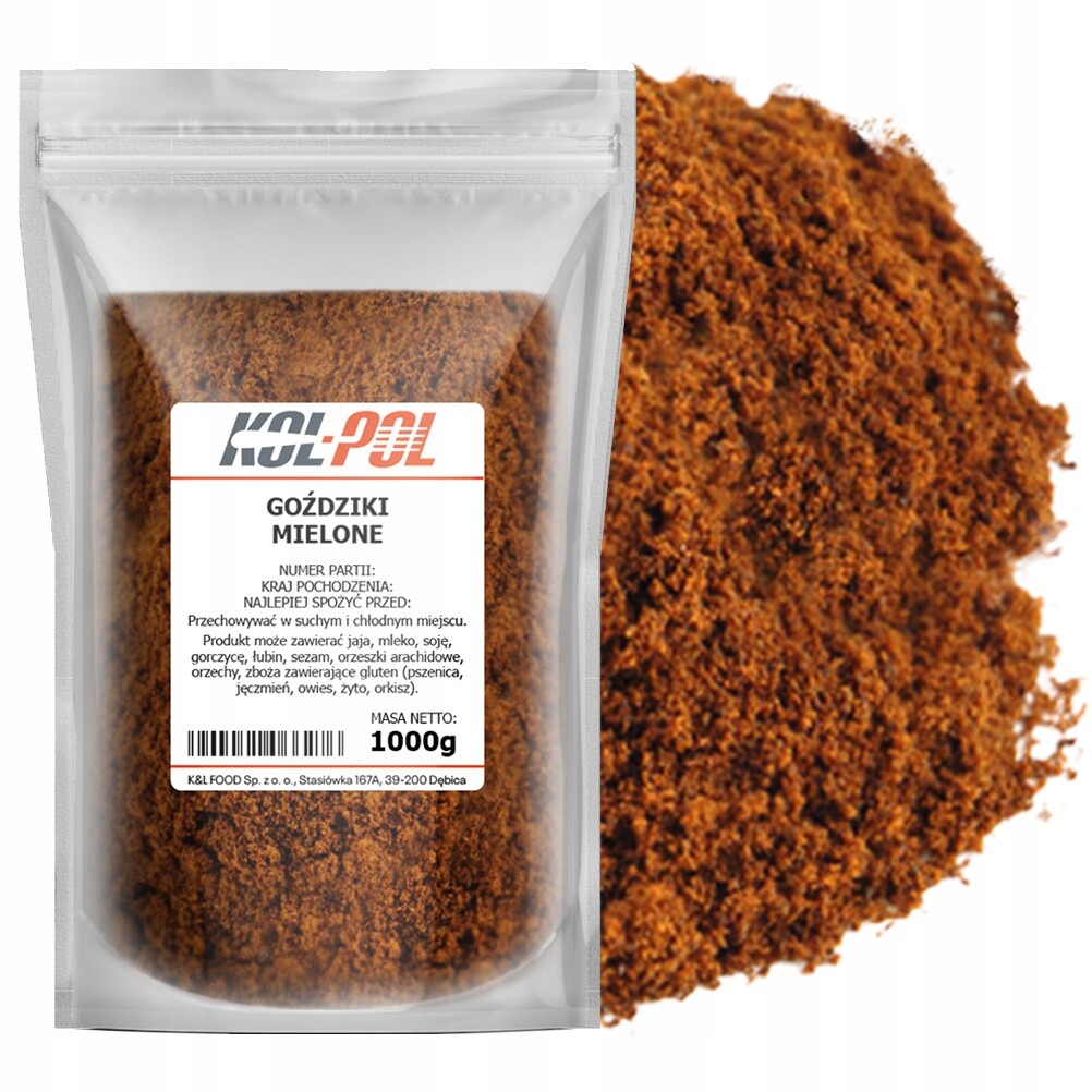 Hřebíček Mletý 1 kg Aromatické přírodní hřebíček vysoké kvality Kol-Pol