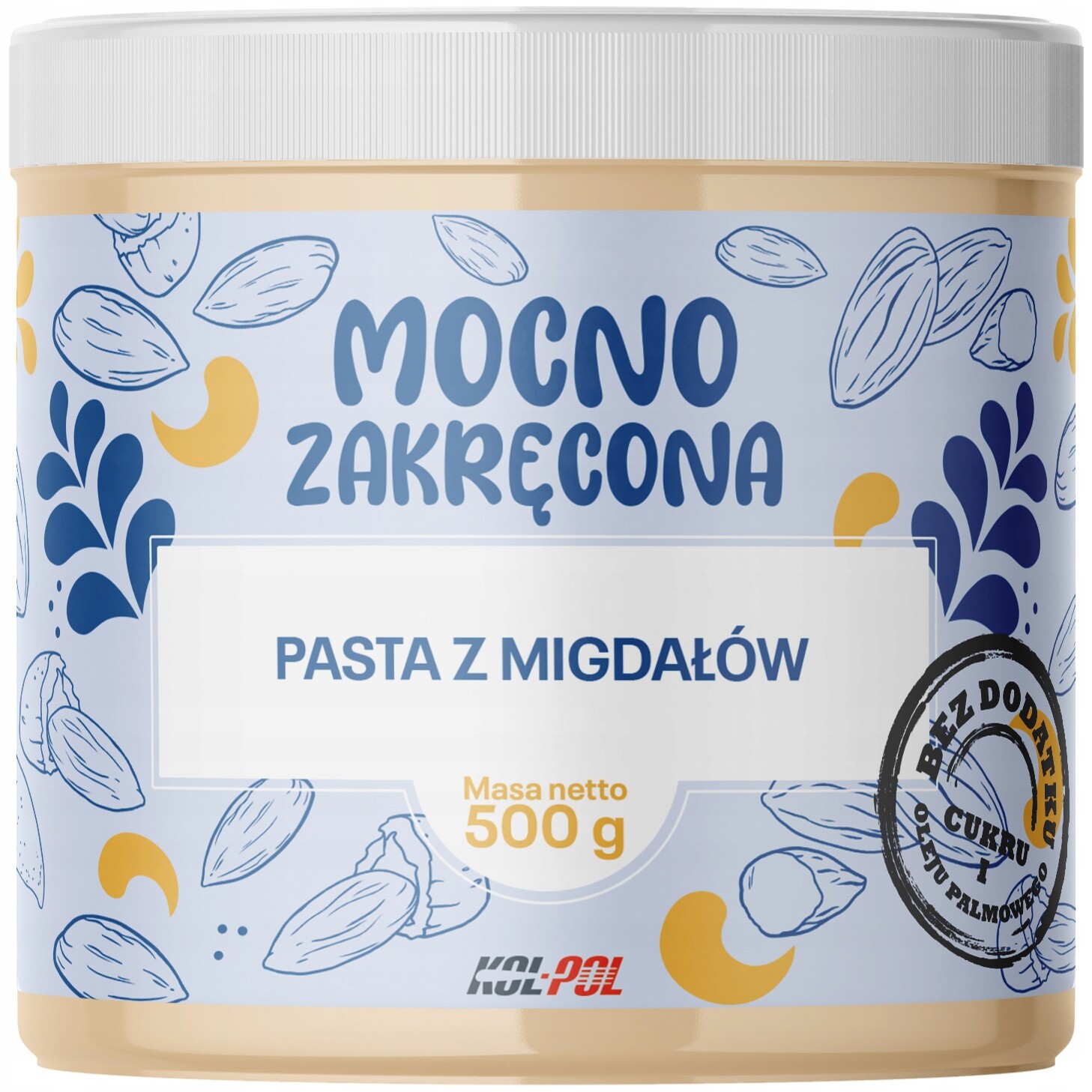 Mandlová Pasta 500 g Mandlový krém 100% Mandle přírodní kvalita Kol-Pol