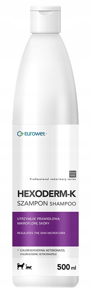 Eurowet Hexoderm-K 500 ml Šampon pro psy s chlorhexidinem a ketokonazolem