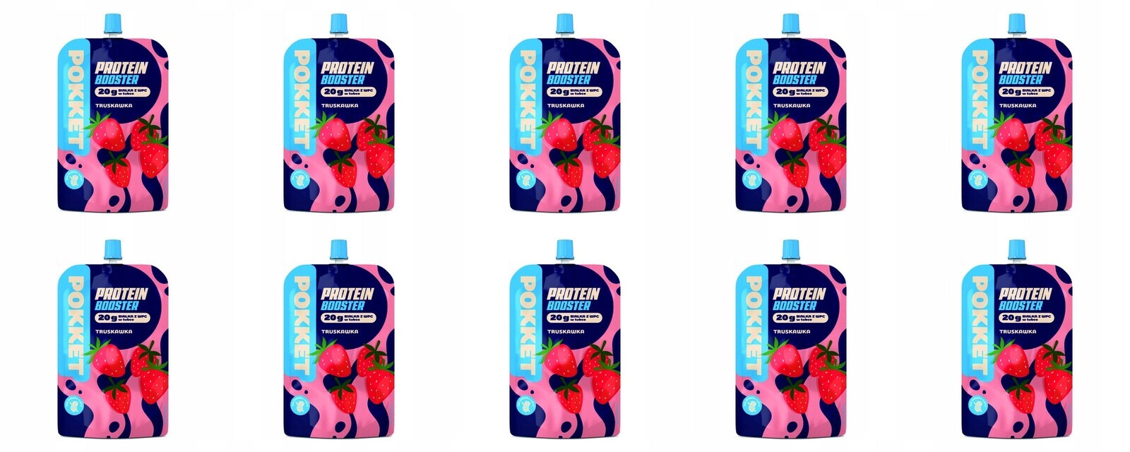 10 x 180 g Dawtona Pokket Mus Protein booster jahodový Karton