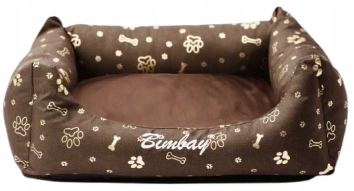 Bimbay Pohovka Pelíšek pro psa s Tlapkami č. 100 x 80 cm hnědá