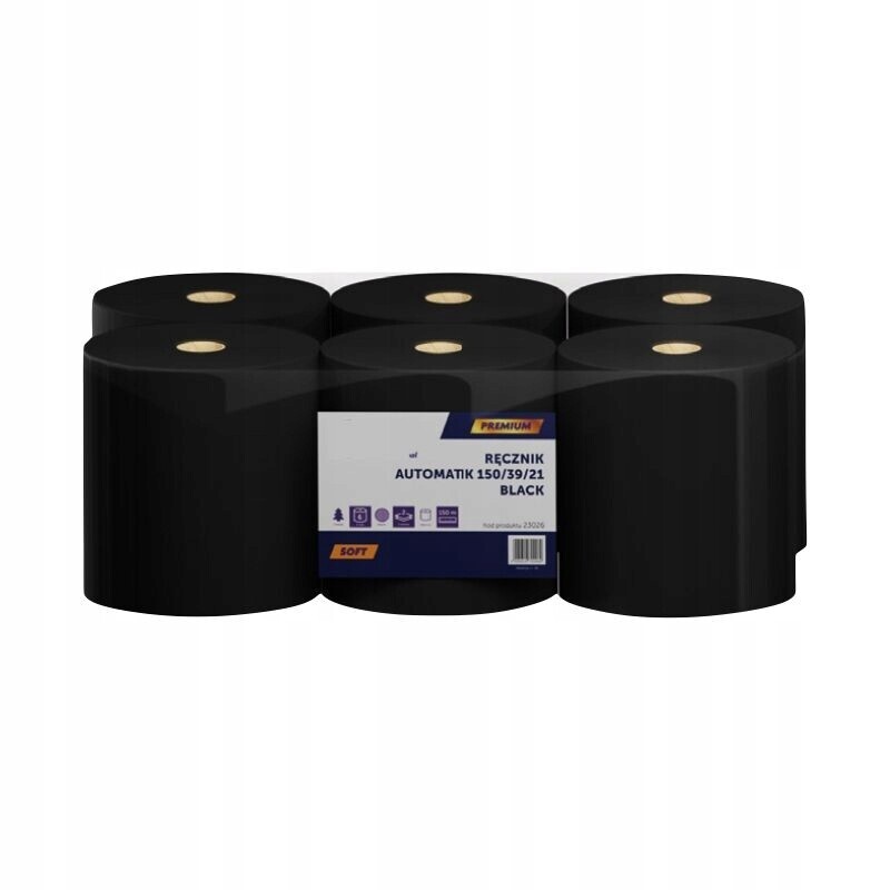 Černý papírový ručník Luna Automatik T150 39/21 2 vrstvy