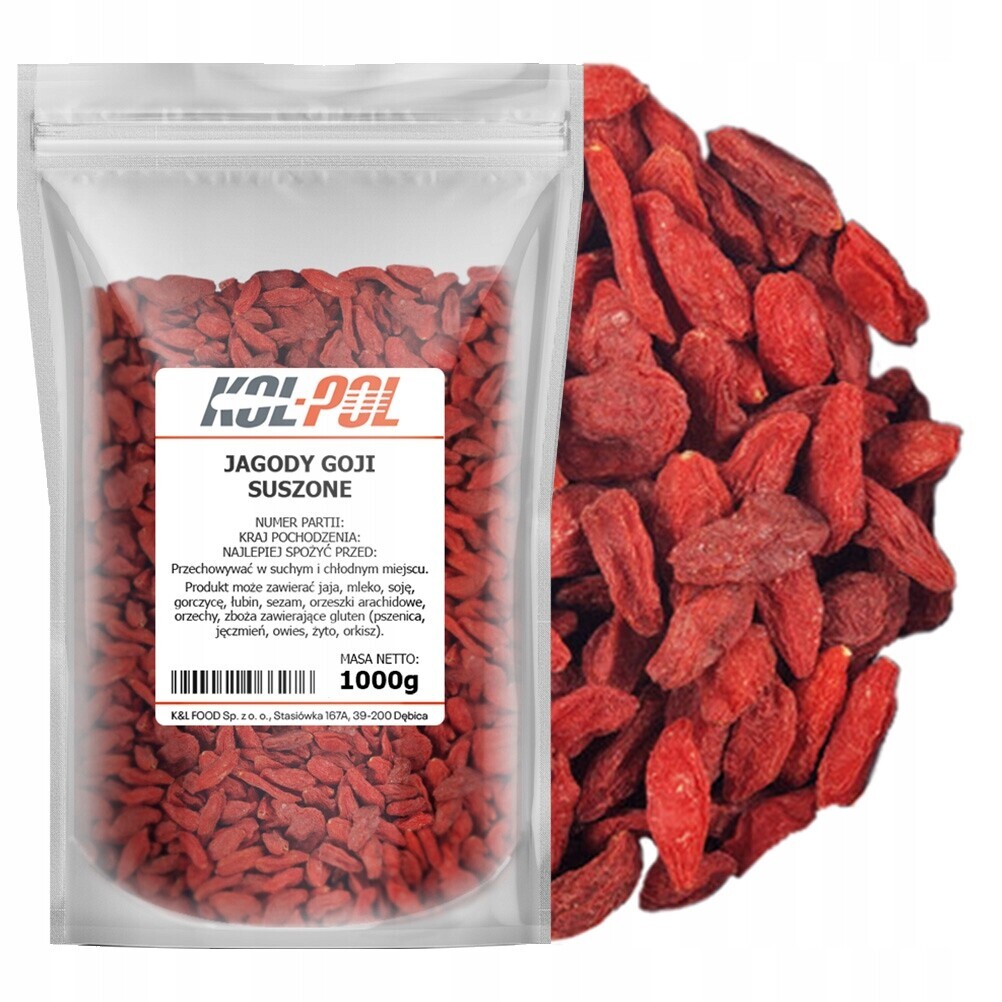 Goji 1 kg Sušené ovoce na slunci, přírodní, vysoká kvalita Kol-Pol