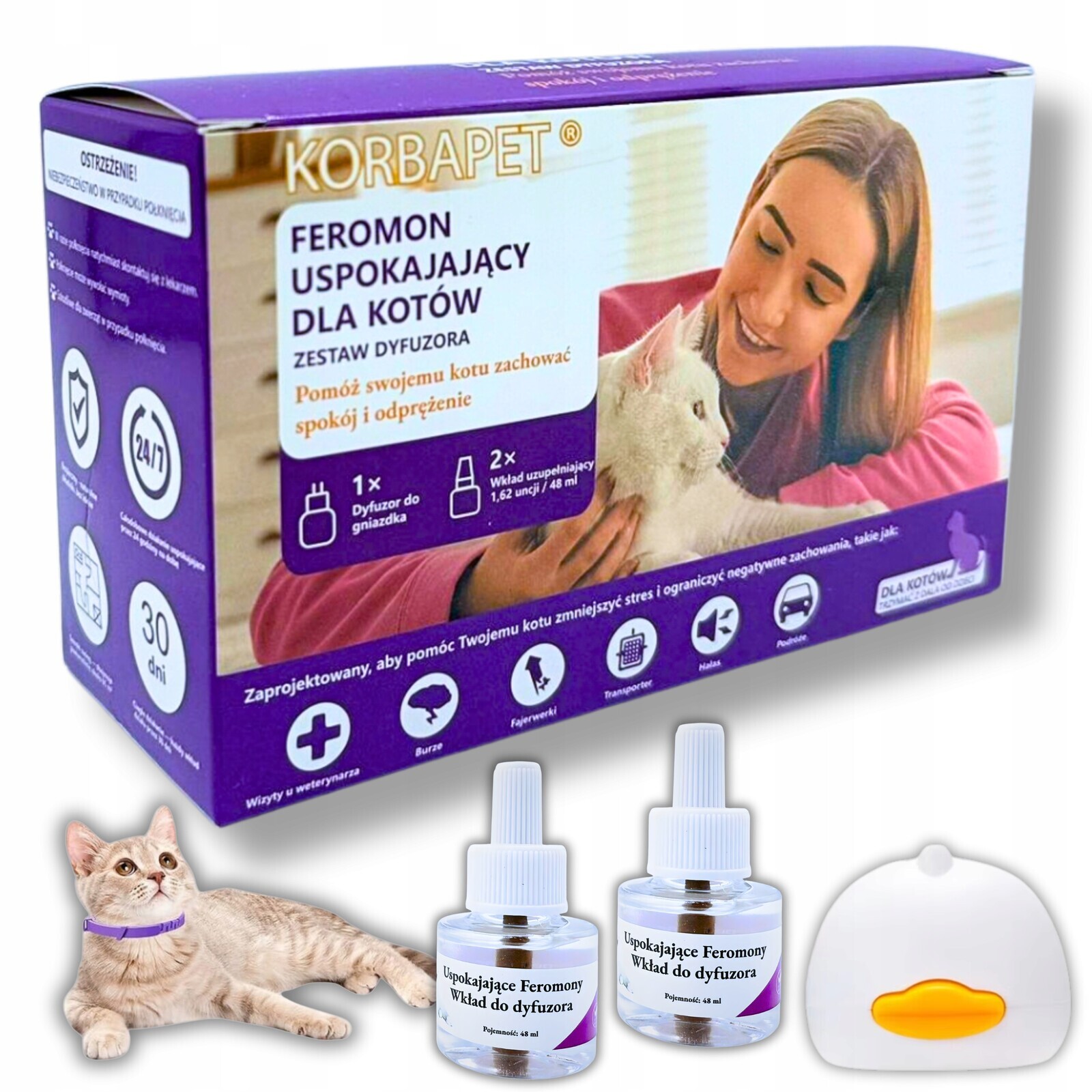 Uklidňující feromony pro kočky Antistresový Difuzér 2x48 ml Eu zástrčka