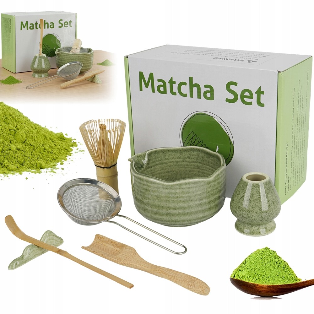 Sada Na Matchu 7V1 Bambusová Šlehací Metla Chashaku Lžíce Dárky