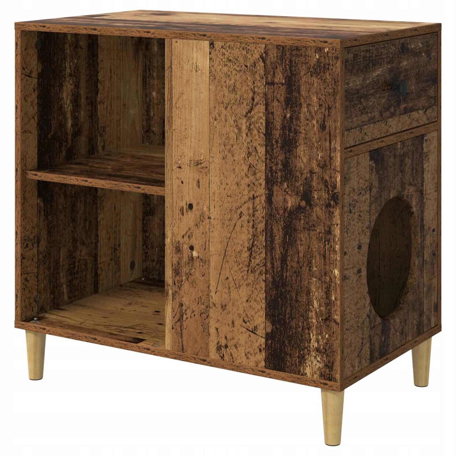 Kočky Dům Staré dřevo 72 x 42.5 x 70 cm Materiál na bázi dřeva