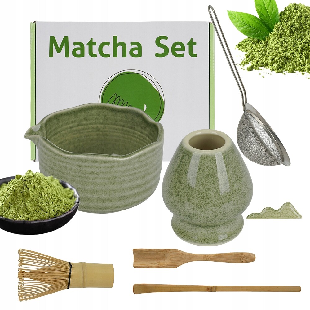 Bambusová Sada Na Matchu Šlehací Metla Lžíce Prosévač 7V1 Dárková