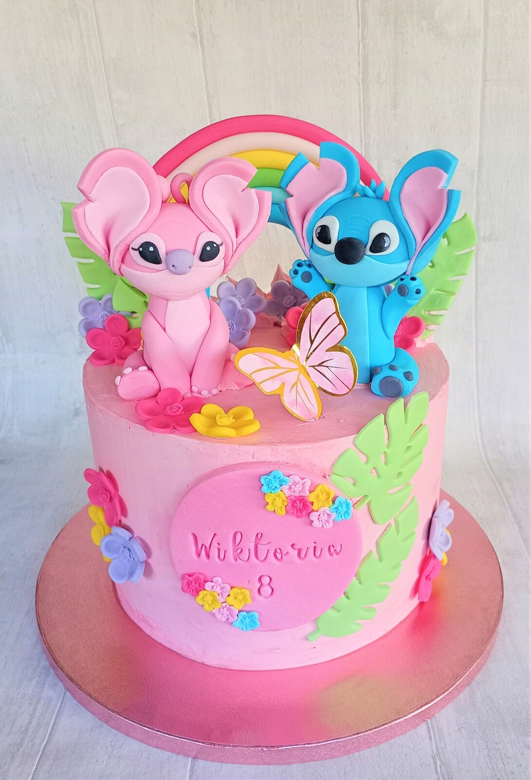 Stitch Angel duhová etiketa figurky z cukrové hmoty Sada dekorací