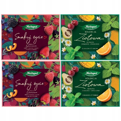 Herbapol Kolekce 2xOVOCOVÁ sada 2xBYLINNÝ čaj 120 (4x30) Sáčků