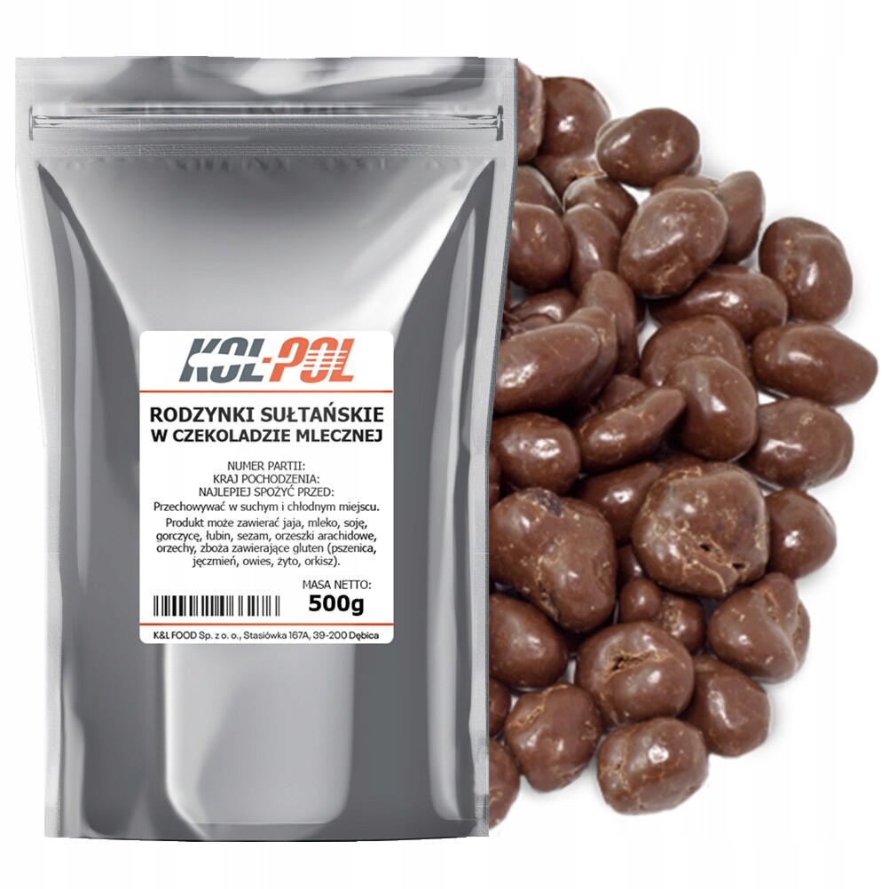 Rozinky v mléčné čokoládě 500g Rozinky sultánky kvalita Kol-Pol