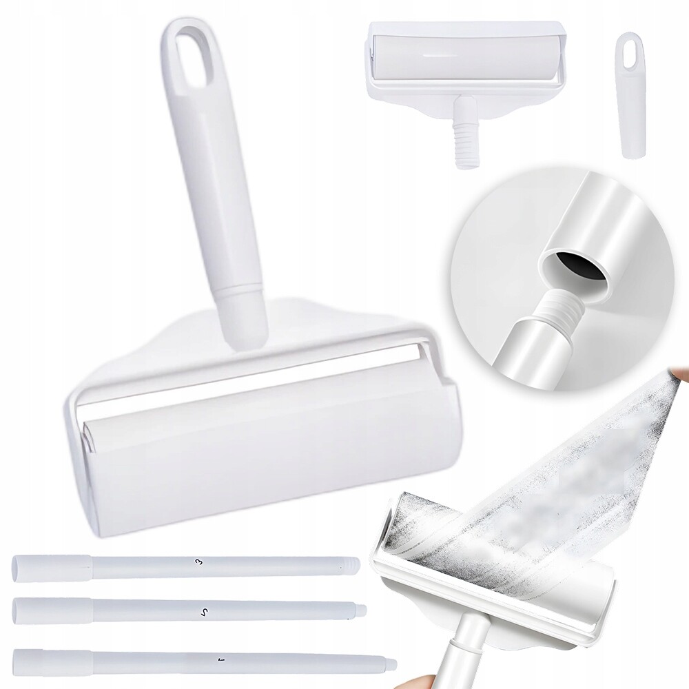 Dlouhý váleček na čištění ložního prádla z prachu a chlupů Ergonomická rukojeť