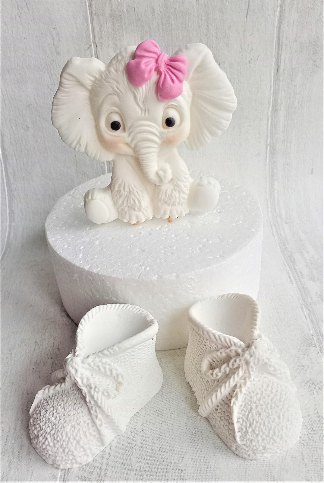 Slon slon botičky balónky Dekorace na křtiny rok z cukrové hmoty