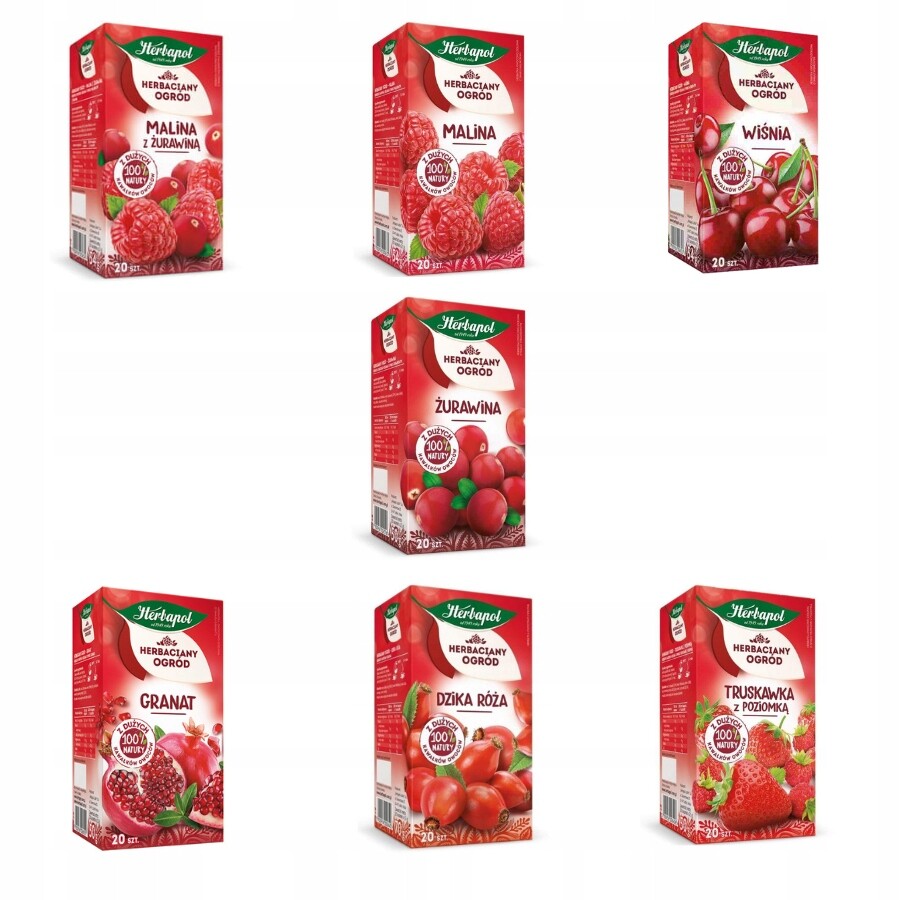 Herbapol Sada čajů z červeného ovoce 140 tb