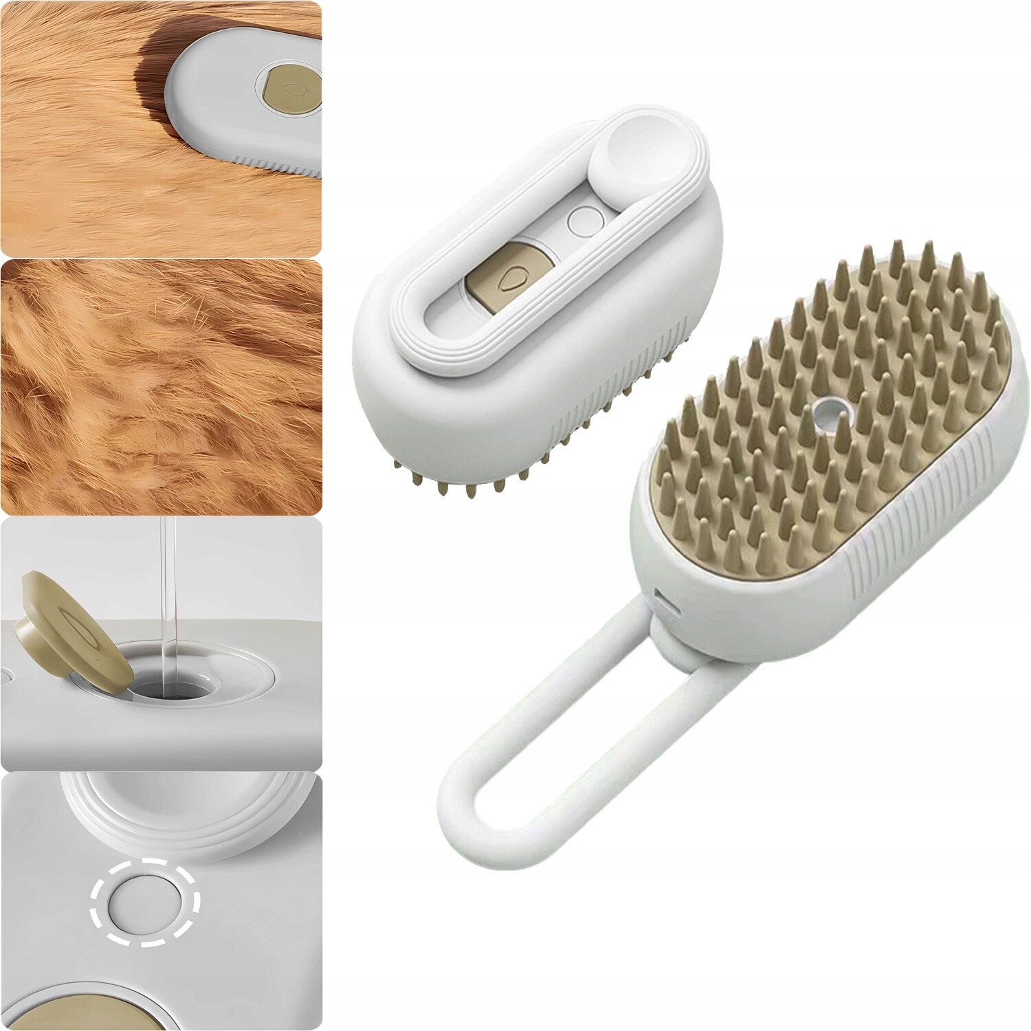 Parní Kartáč Pro Zvířata – Červený – Snižuje Línání, Odstraňuje Uvolněné Chlupy, Čistí – Pro Psy A Kočky