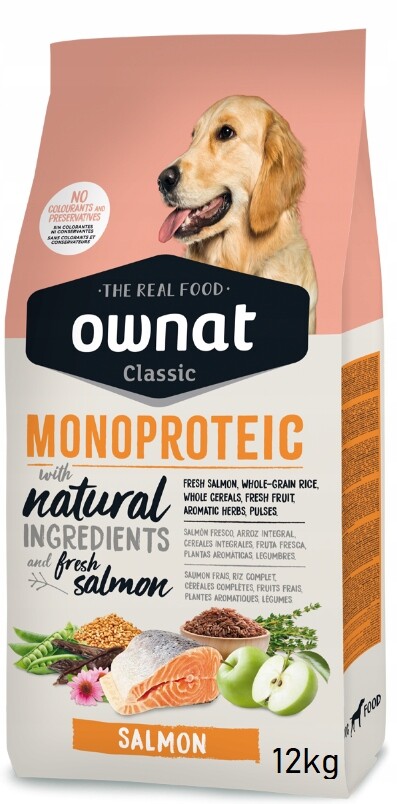 Ownat Monoproteinové Krmivo z čerstvého lososa 12 kg