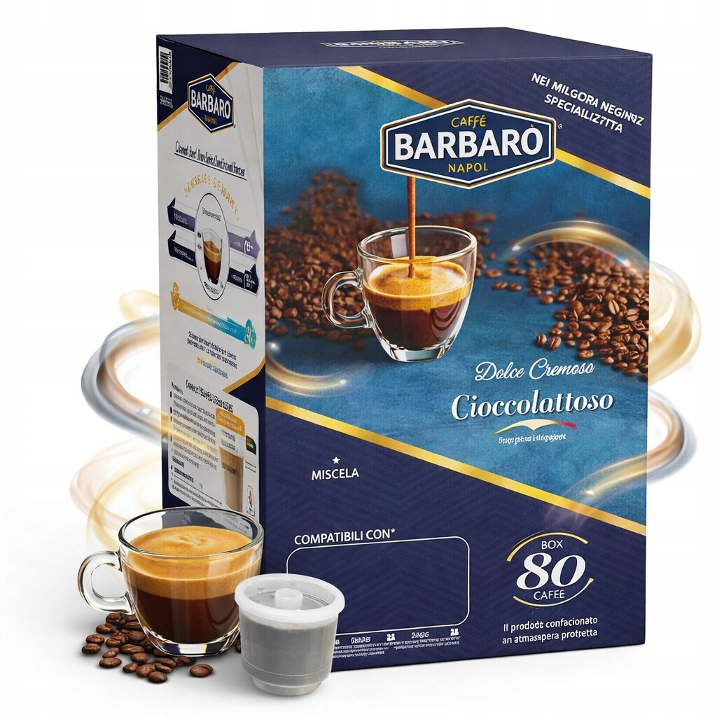 Caffe Barbaro Napoli Dek 80 ks Bezkofeinové kapsle pro Illy Iperespresso