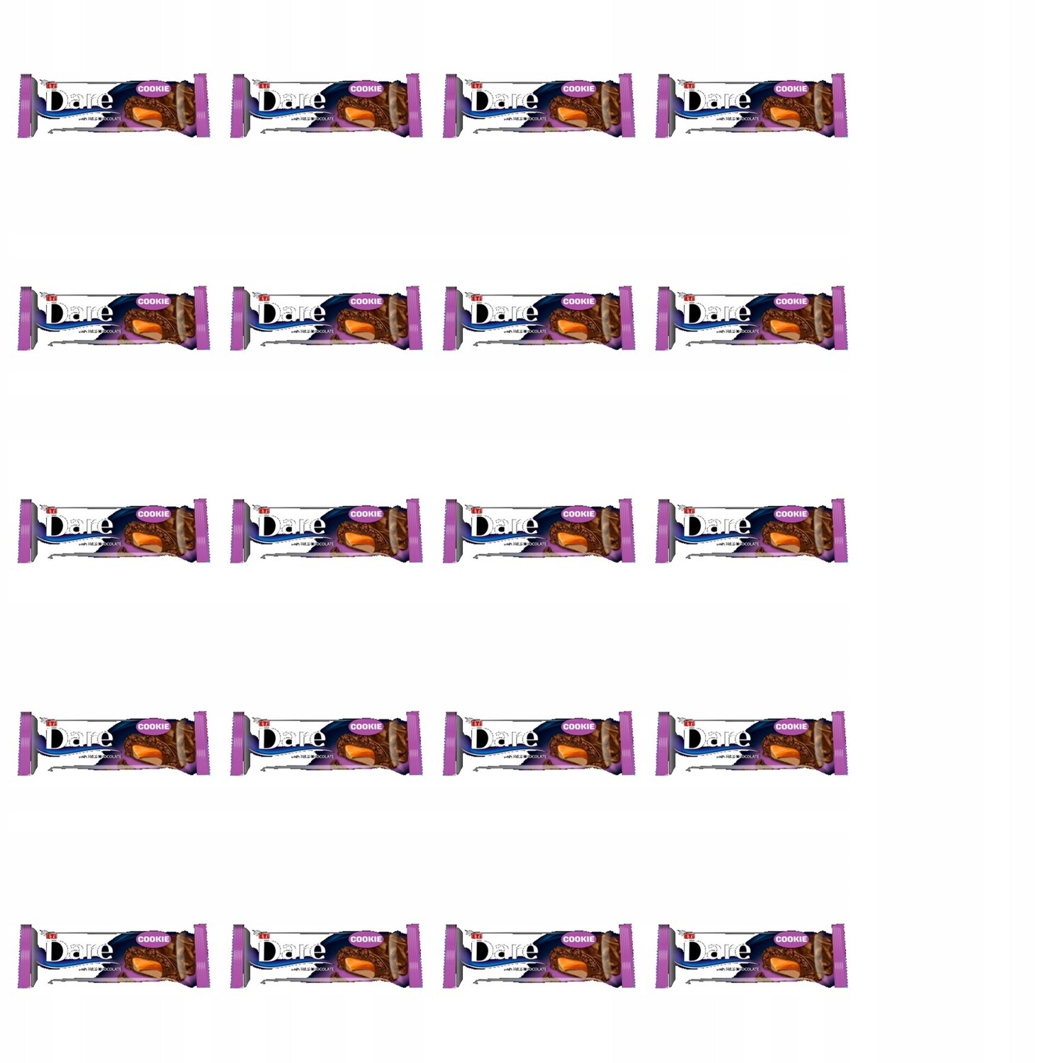 20 x 45 g Dare milk choco & cookies bar tyčinka Karton