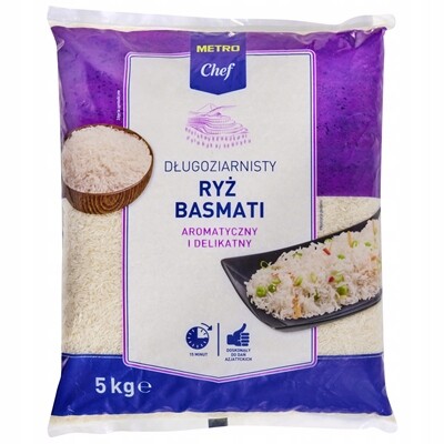 Metro Chef Rýže Basmati 5 kg – Aromatická dlouhozrnná rýže