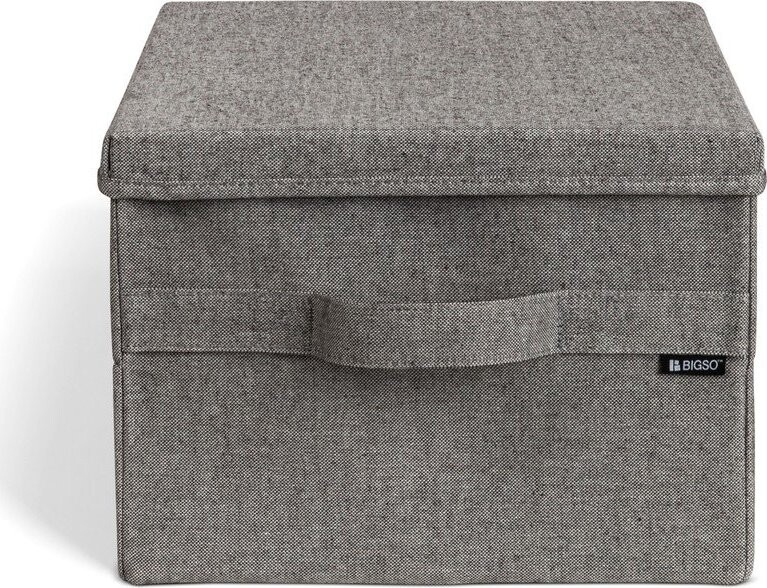 Šedý látkový úložný box s víkem 31x41x22 cm Soft Storage Medium – Bigso