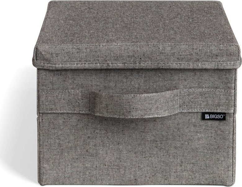Šedý látkový úložný box s víkem 27x36x19 cm Soft Storage Small – Bigso
