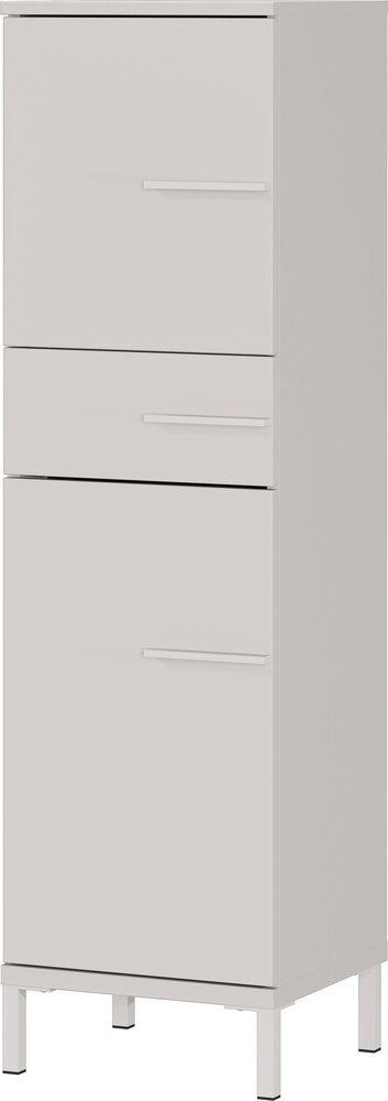 Krémová matná vysoká/úzká koupelnová skříňka 34x123 cm Laurino – Germania