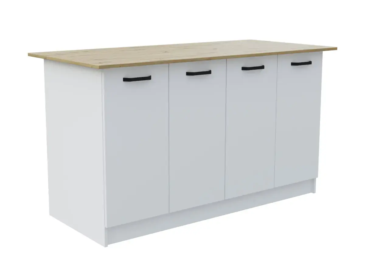 Casarredo Kuchyňský ostrůvek VERA 2 - bílá/dub artisan