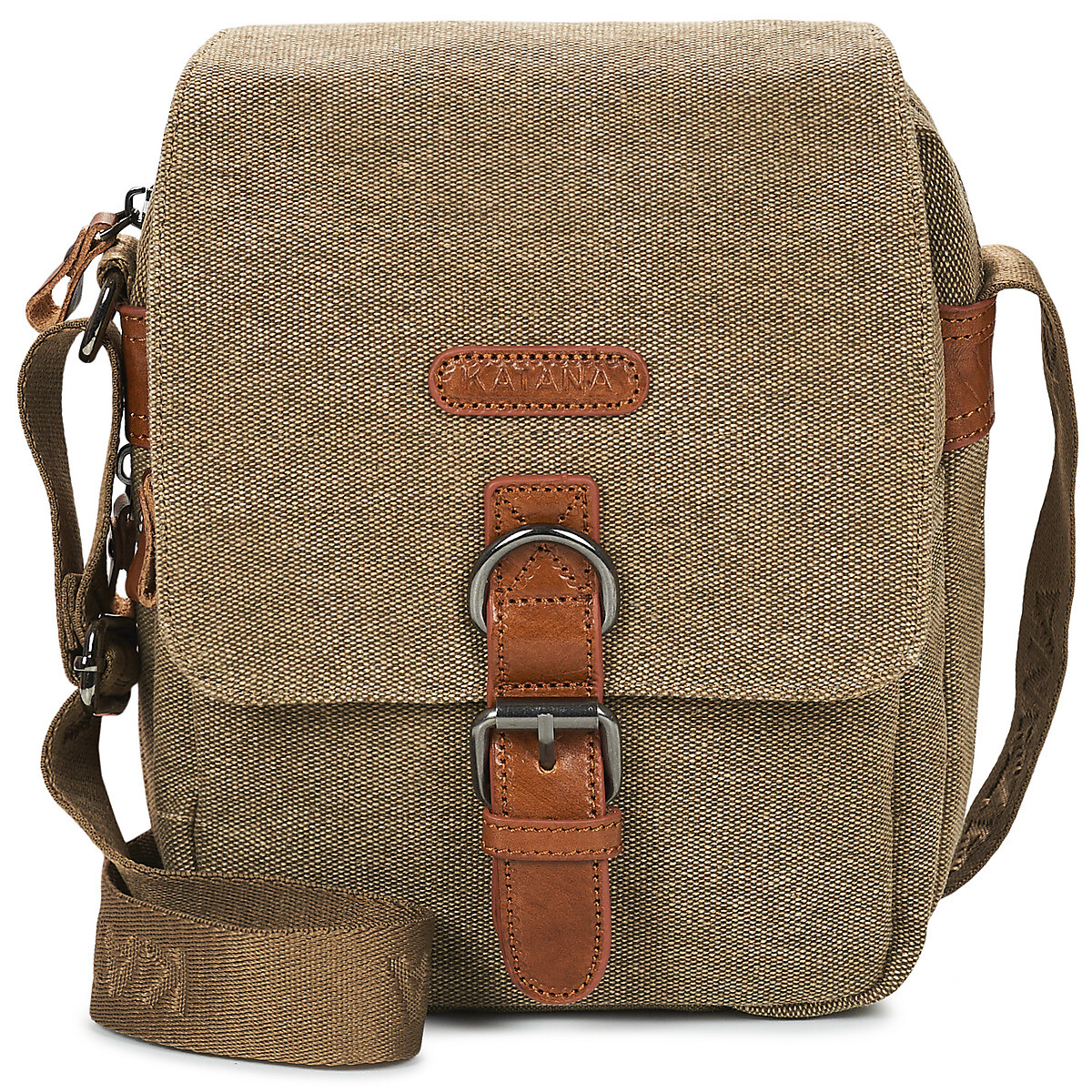 Katana  6585 POCHETTE TOILE GARNIE CUIR  Hnědá