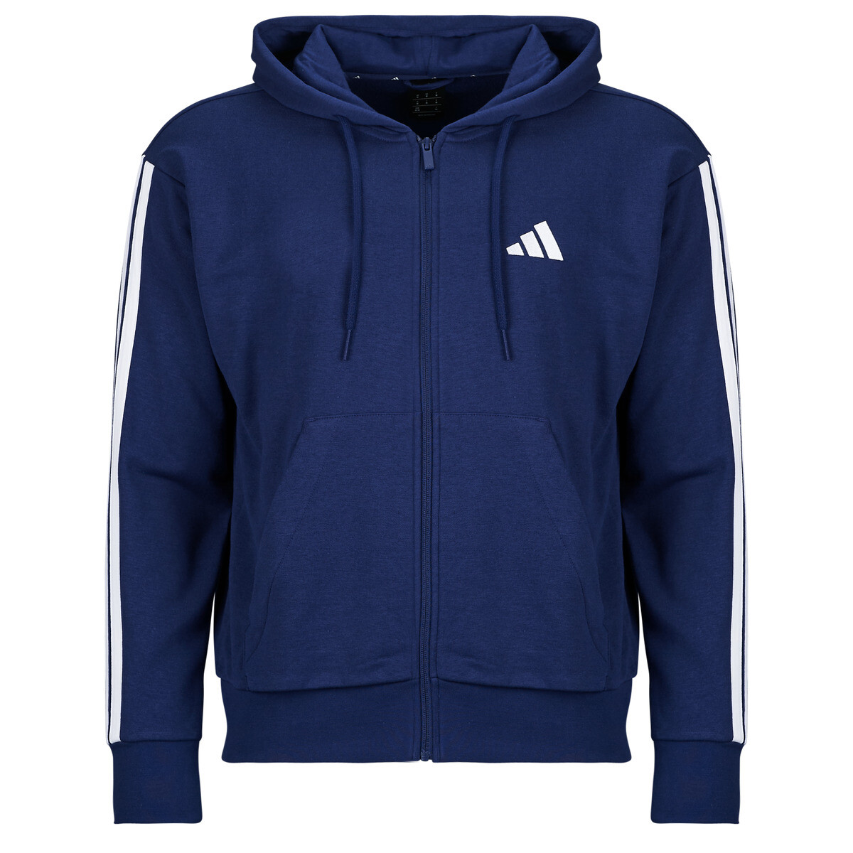 adidas  Essentials 3-Stripes French Terry Full-Zip Hoodie  Modrá