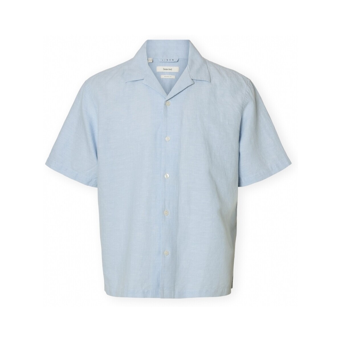 Selected  Noos RlxClay Linen Shirt - Dusty Blue  Modrá