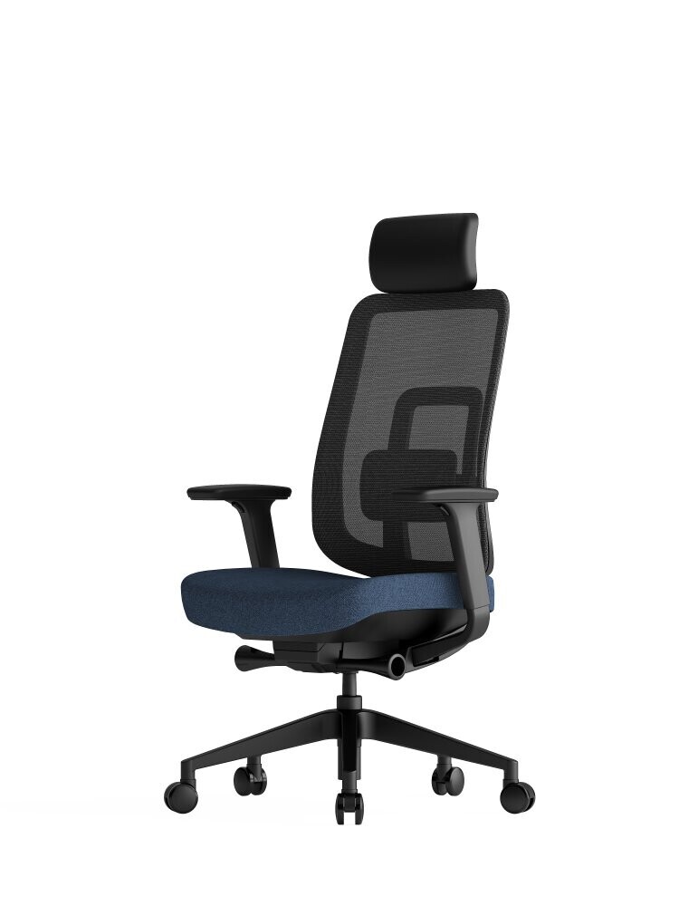 Kancelářská ergonomická židle K42  SP – síť/ čalouněná, modrá