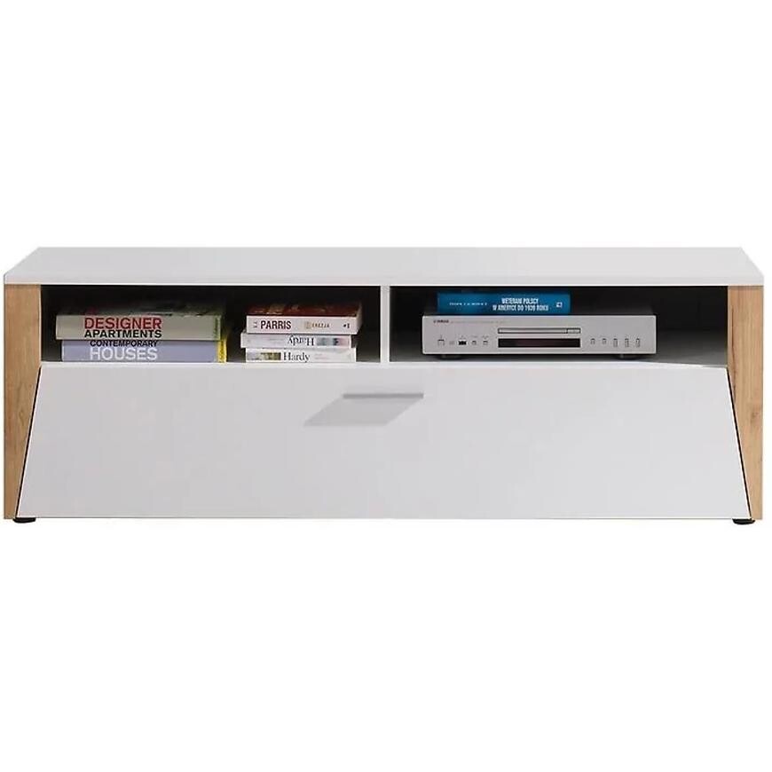 TV Stolek Piano 140 cm Bílý/Dub Zlatý