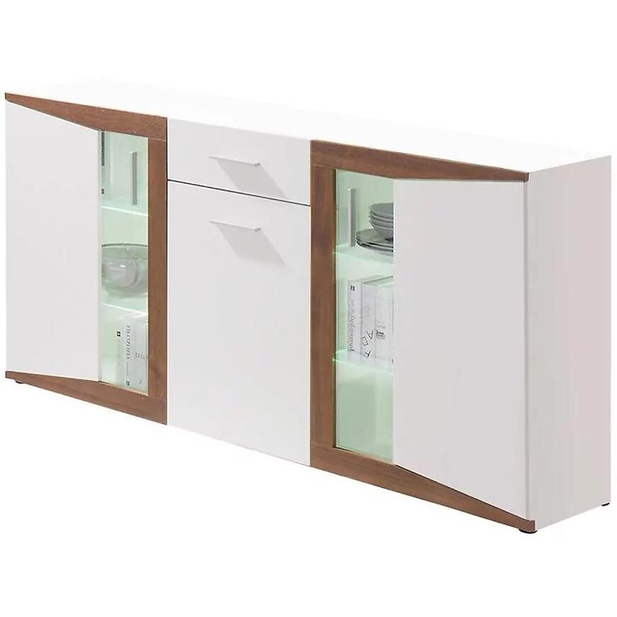 Komoda Piano 167 cm Bílý/Orech