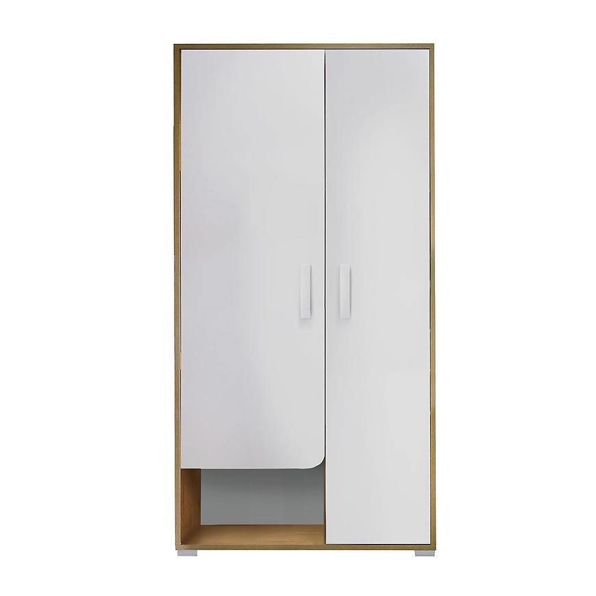 Skříň Bruno 90 cm Dub Lefkas/Bílý/Žlutý