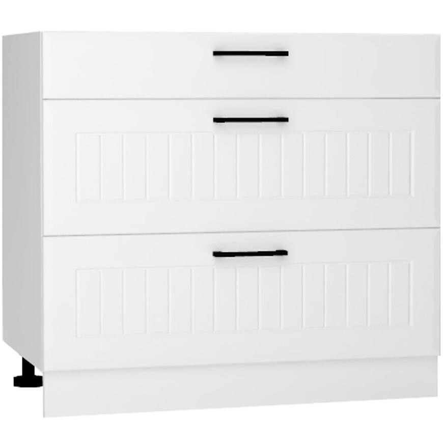 Kuchyňská skříňka Irma D90pc S/3 bílý puntík matt