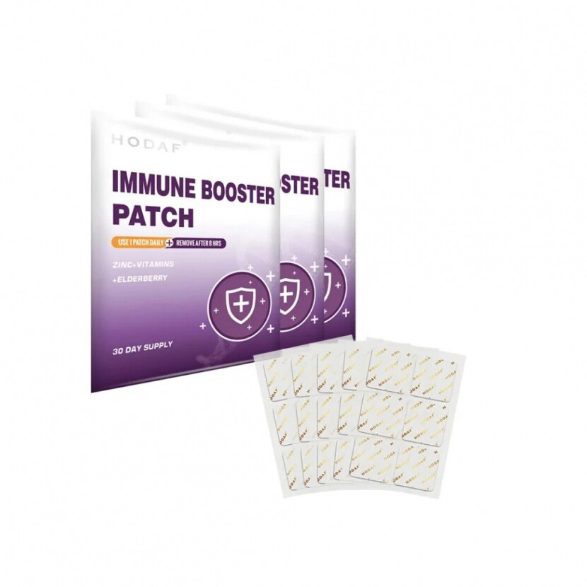 Transdermální imunitní podpora Černý bez, echinacea, zinek a vitamin D3 30 ks - bílá