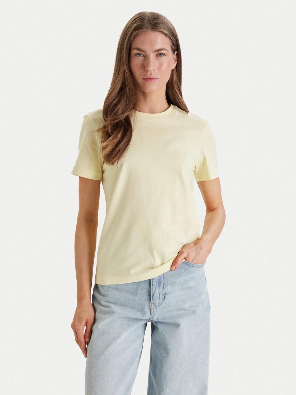 Calvin Klein dámské žluté tričko LV047B224G4MY XS