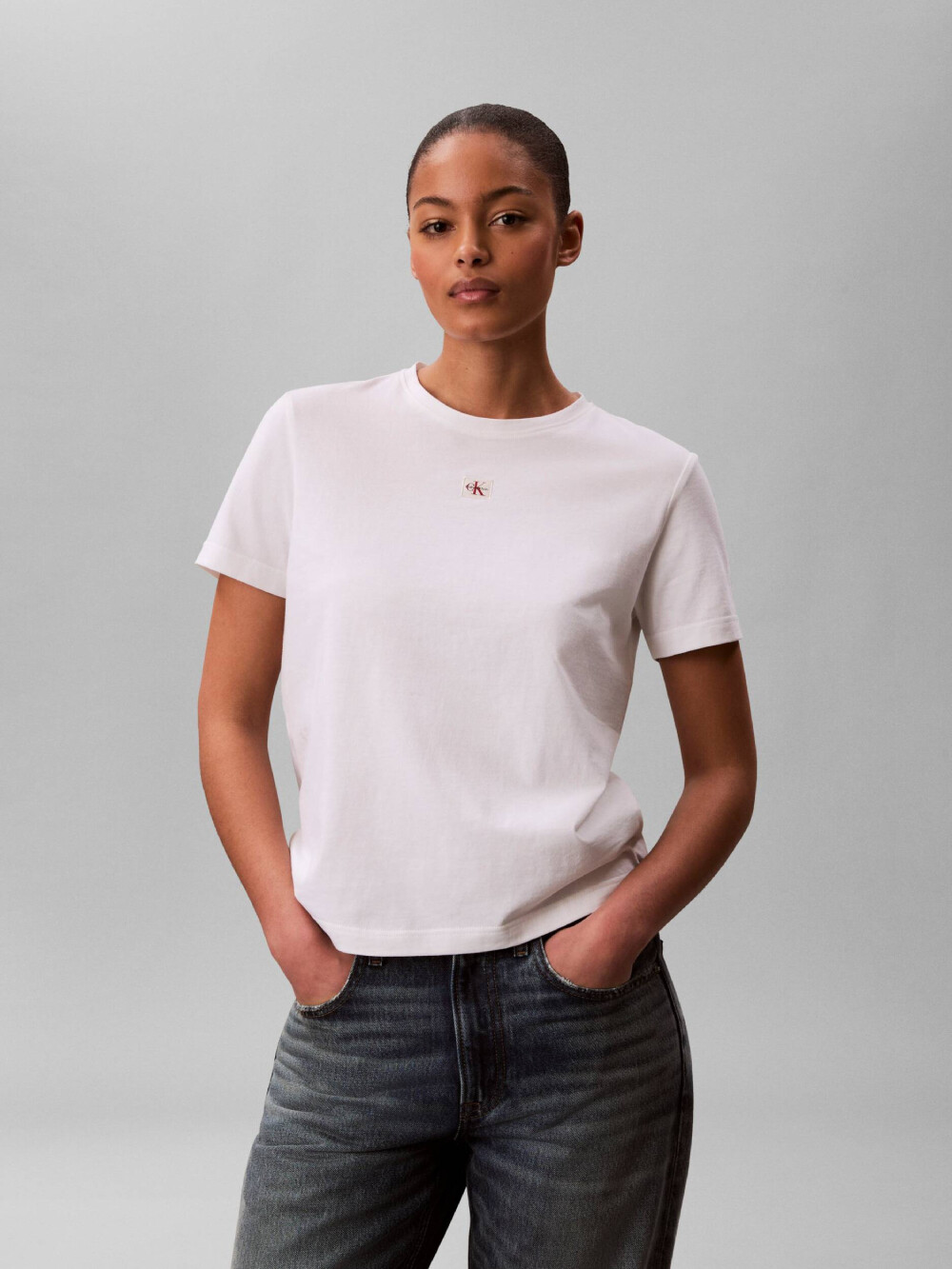 Calvin Klein dámské bílé tričko LV047F227GYAF XS