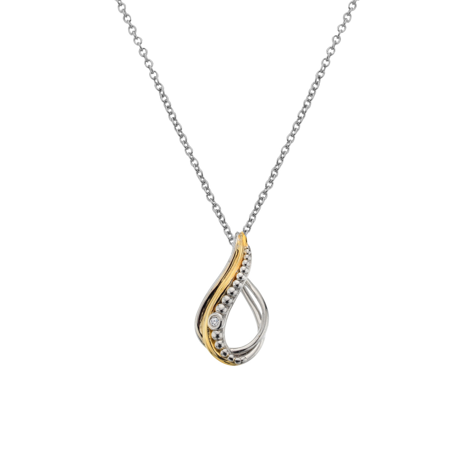 Hot Diamonds Luxusní bicolor náhrdelník s diamantem Teardrop DP1094