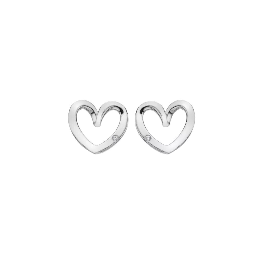 Hot Diamonds Stříbrné srdcové náušnice Heart DE845