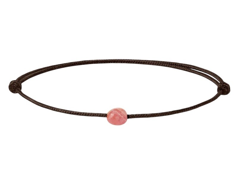 PDPAOLA Hnědý textilní náramek s rodochrozitem Orion PU01-A53-U