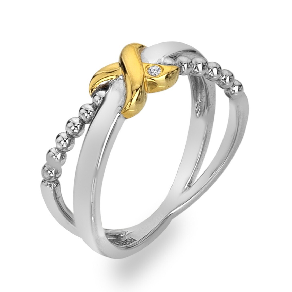 Hot Diamonds Luxusní bicolor prsten s diamantem Coupled DR306 54 mm