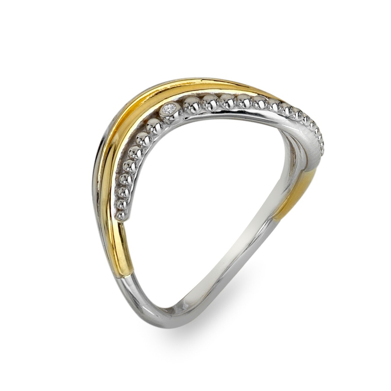 Hot Diamonds Luxusní bicolor prsten s diamantem Coupled DR311 54 mm