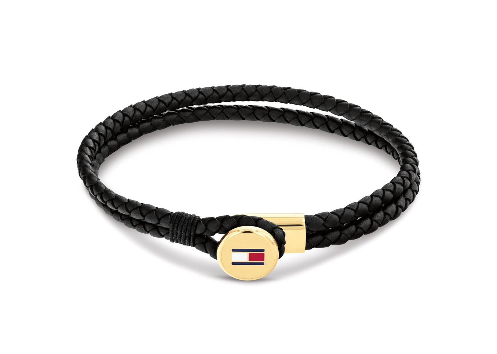 Tommy Hilfiger Dvojitý černý kožený náramek Bruce Leather 2790669 19 cm