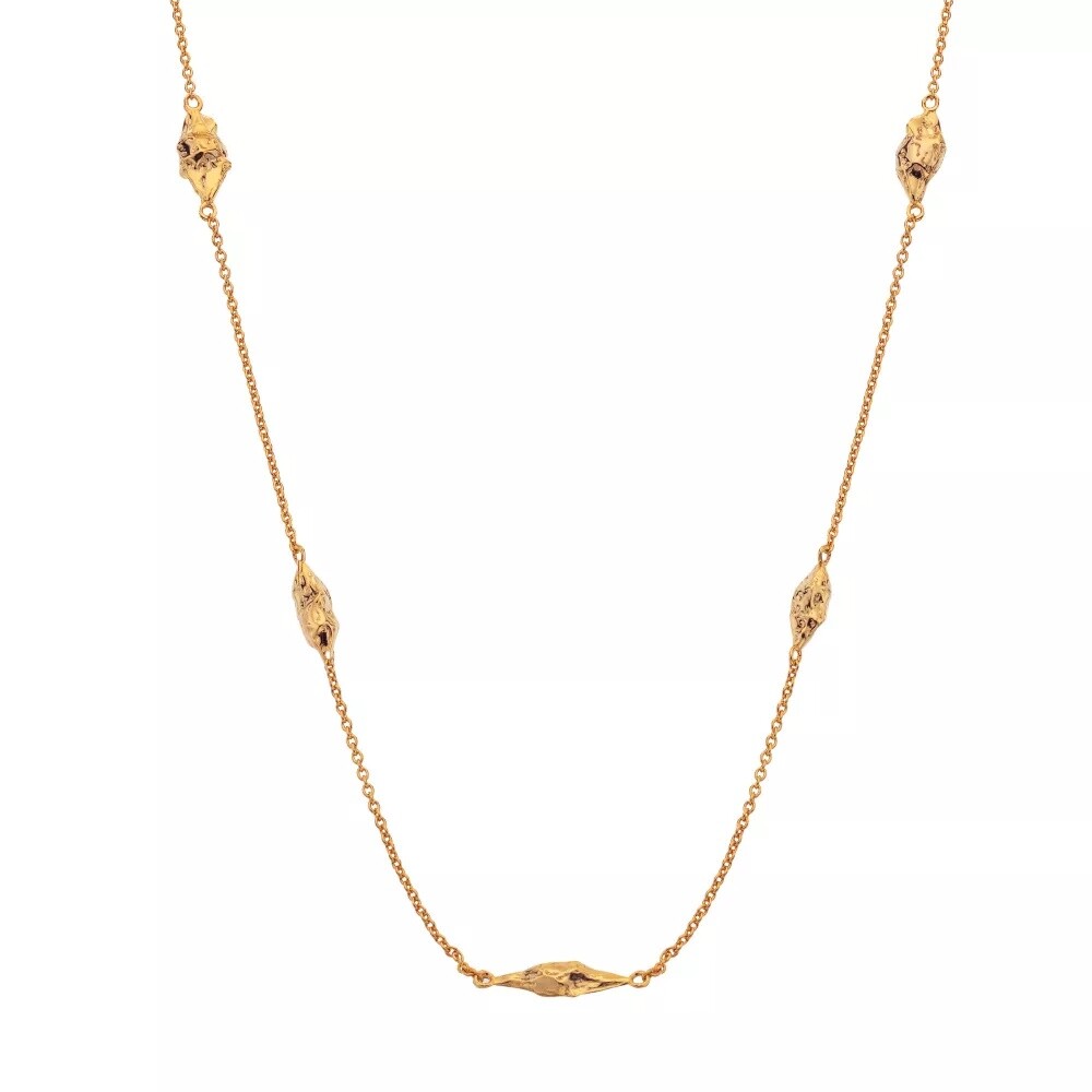 Hot Diamonds Pozlacený minimalistický náhrdelník s diamantem Golden Edit Muse DN220